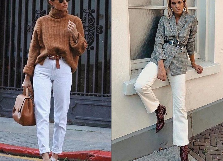 С чем носить белые джинсы, как правильно сочетать их с одеждой и обувью
