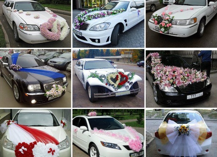 Как красиво украсить машину на свадьбу молодоженам и приглашенным гостям