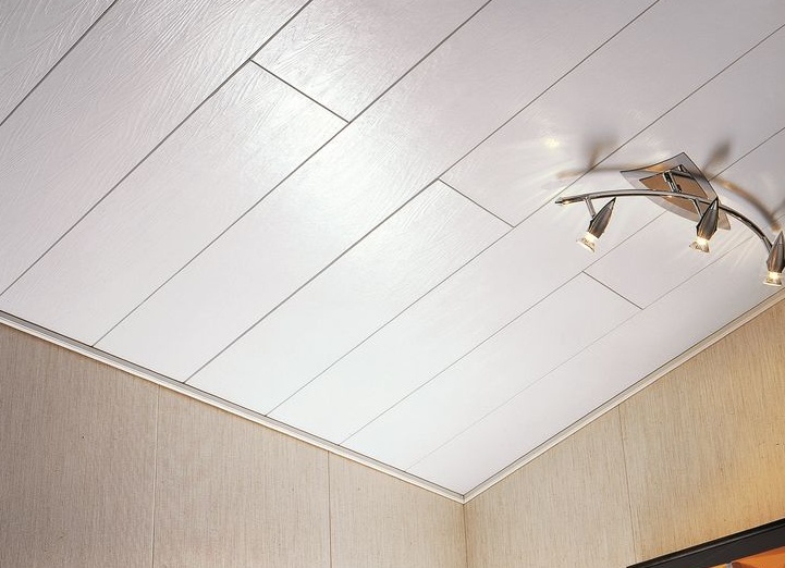 Панели ПВХ для отделки потолка: виды, особенности монтажа своими руками