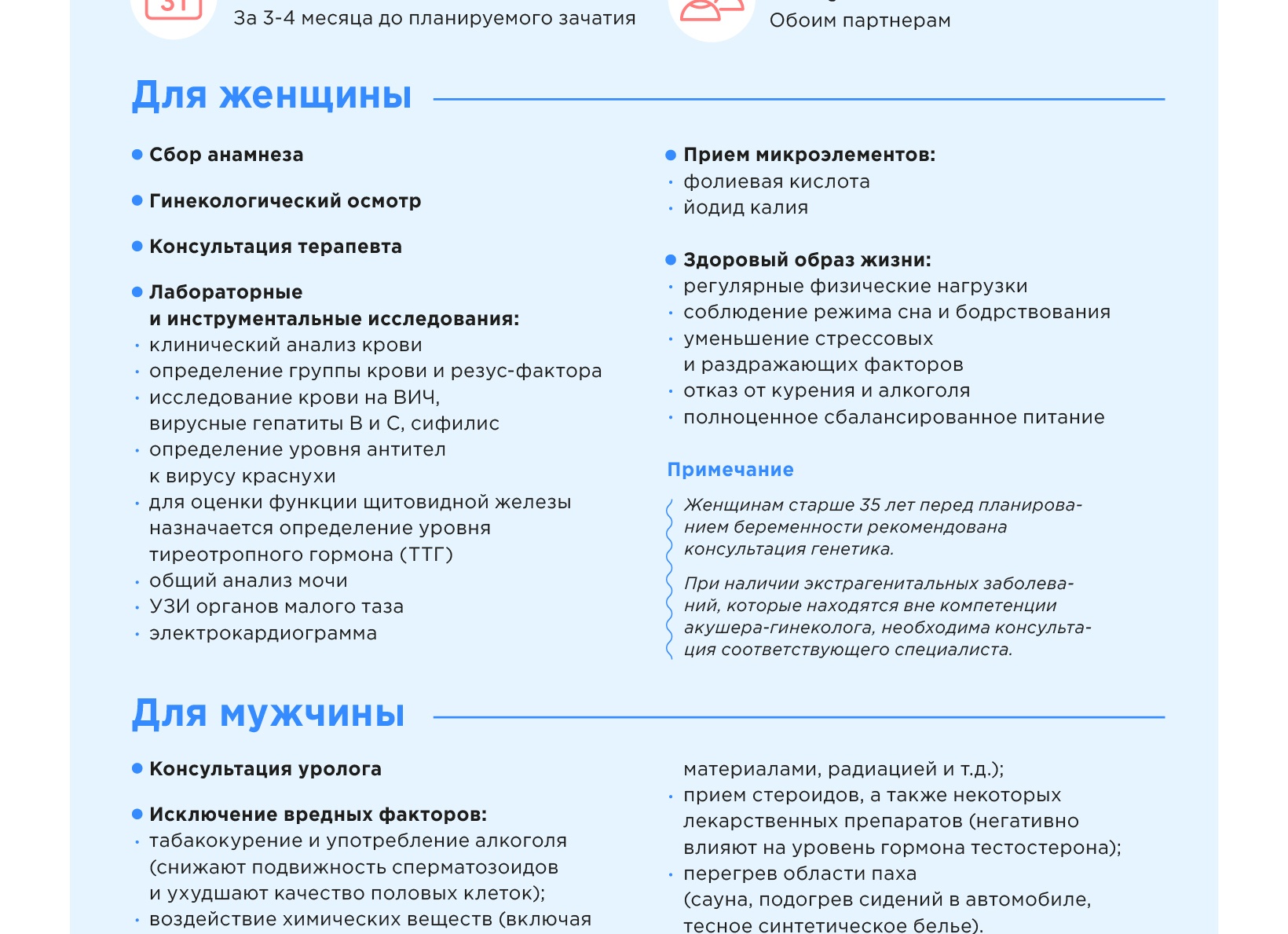 С чего начать подготовку к беременности и какие обследования пройти С чего начать подготовку к беременности и какие обследования пройти