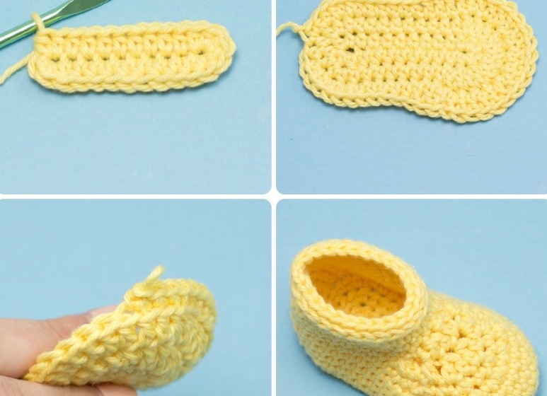 Как связать пинетки крючком для новорожденного малыша