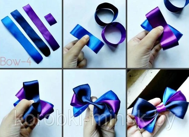 Как сделать красивый бант из атласной ленты своими руками