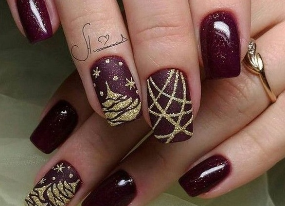 Идеи праздничного дизайна ногтей на Новый год 2019