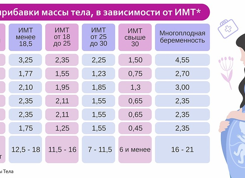 Какова норма набора веса при беременности по неделям и месяцам