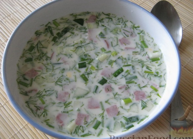 Как приготовить вкусную окрошку с колбасой на кефире Как приготовить вкусную окрошку с колбасой на кефире