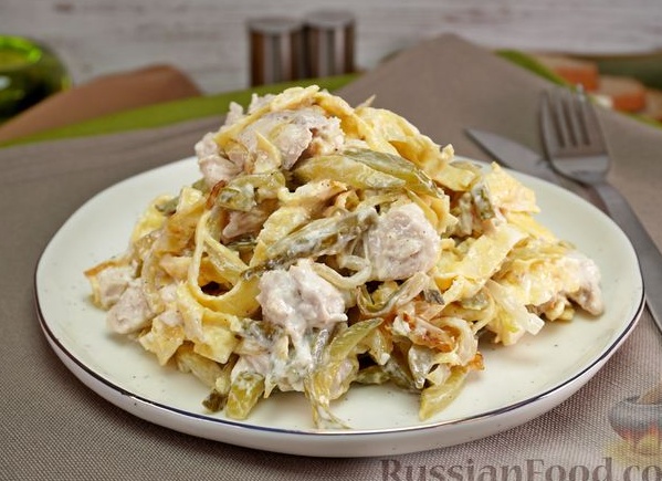 Как готовить салат с курицей и шампиньонами