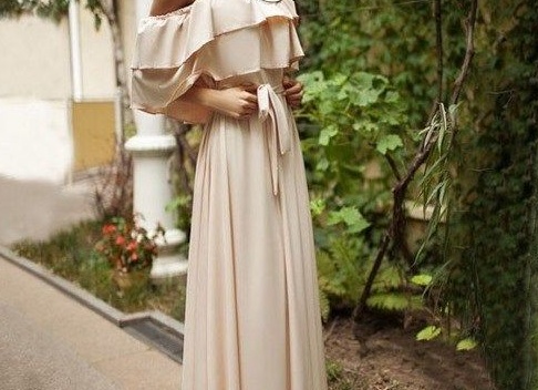 Платье с открытыми плечами: фасоны, фото и пошив своими руками