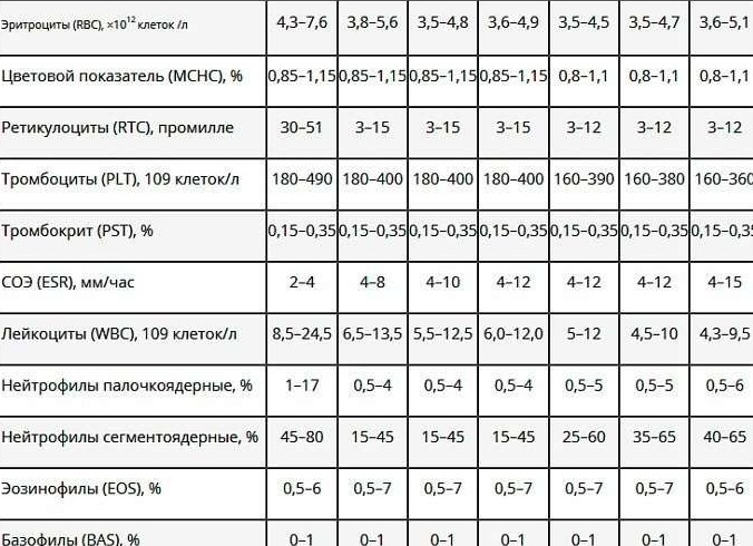 Расшифровка клинического анализа крови у детей и взрослых